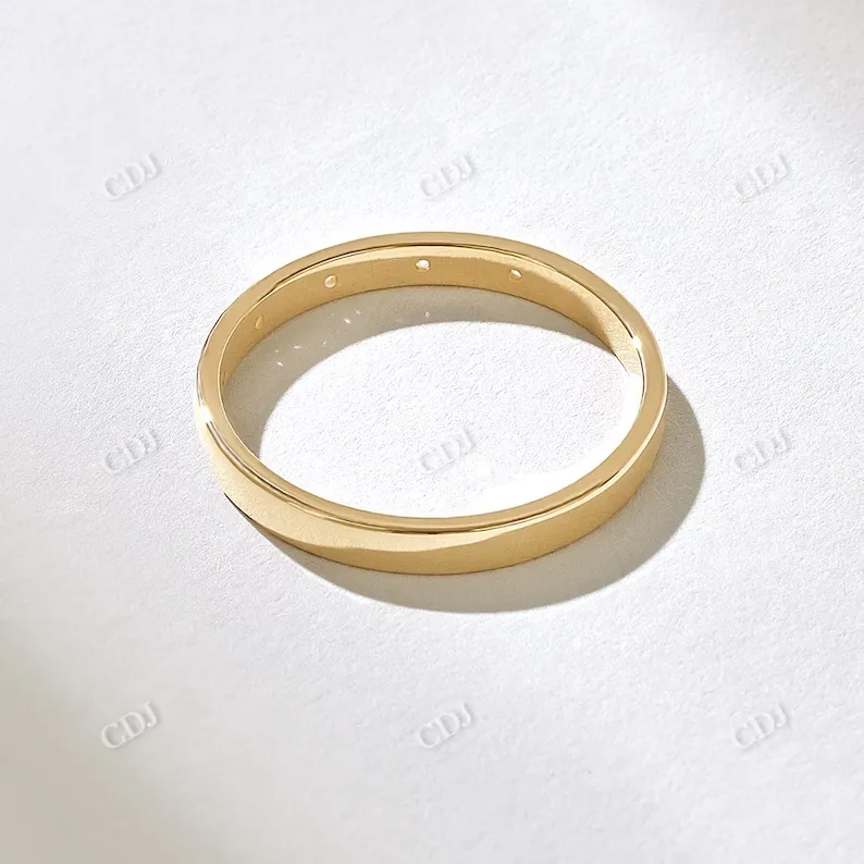 0.05CTW Round Five Stone Lab Grown Diamond Minimalist Wedding Band