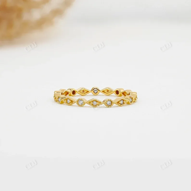 0.14CTW Lab Grown Diamond Art Deco Eternity Minimalist Stack Band