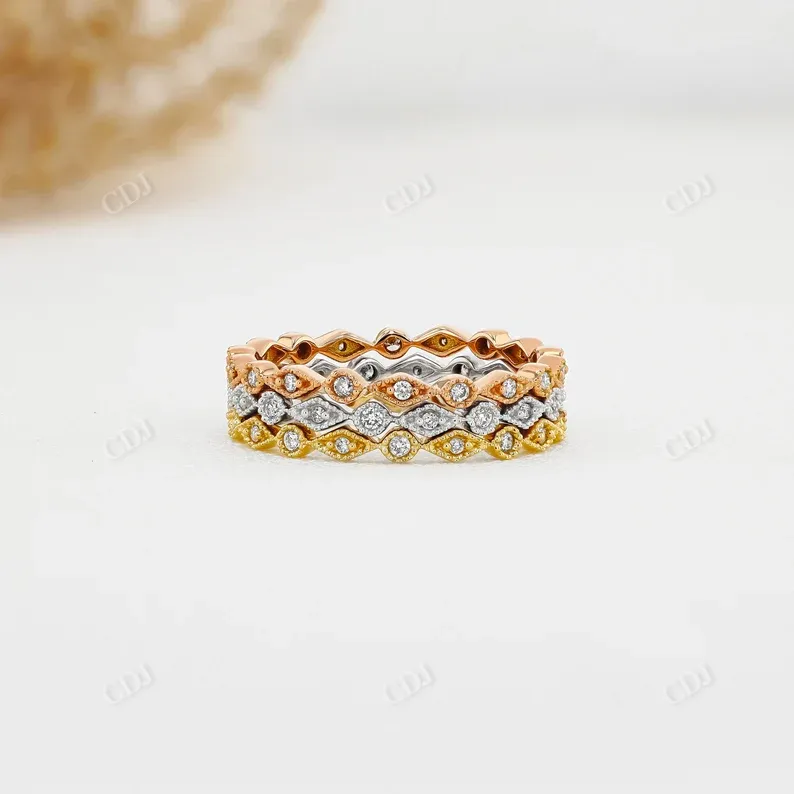 0.14CTW Lab Grown Diamond Art Deco Eternity Minimalist Stack Band