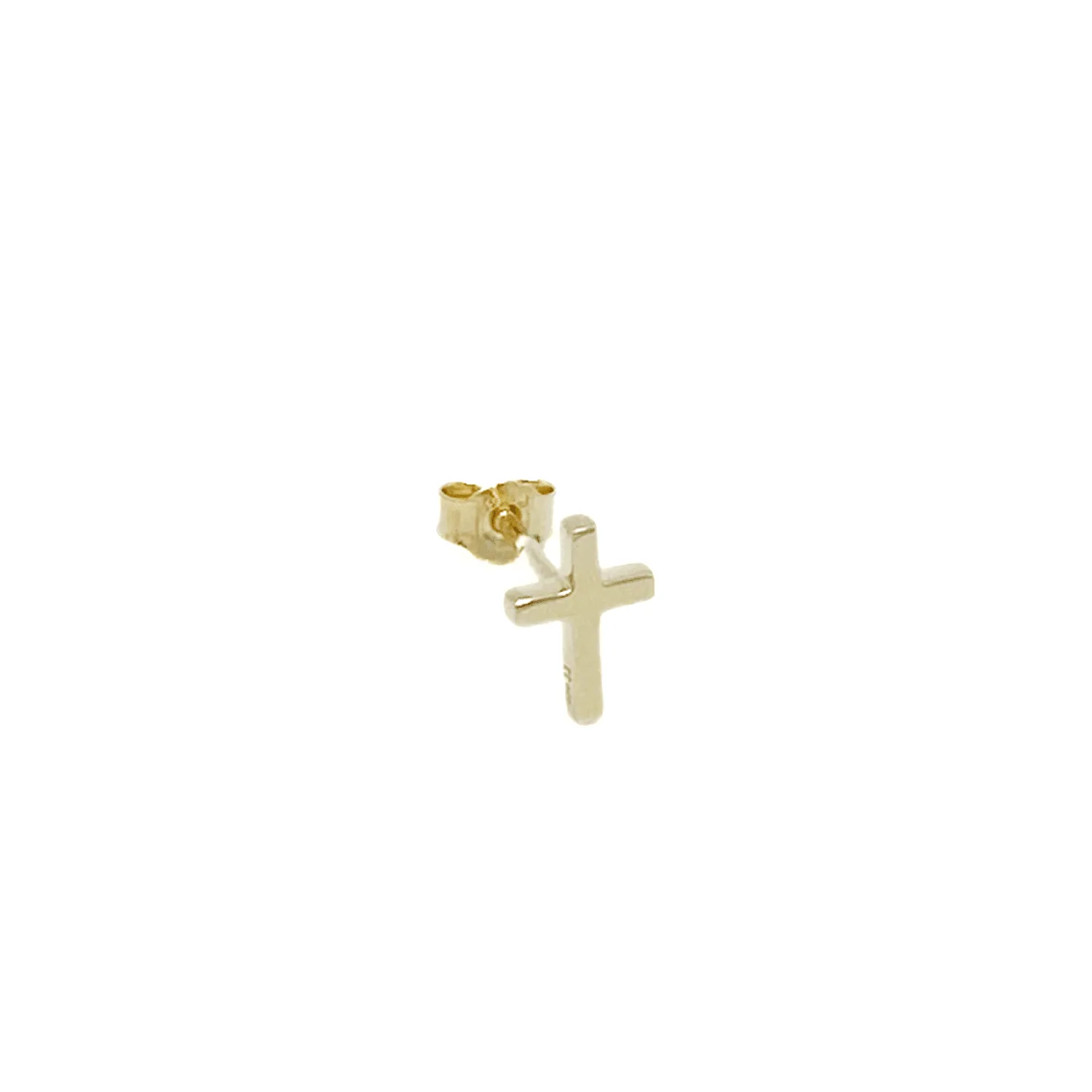14k Gold Cross Stud Earrings