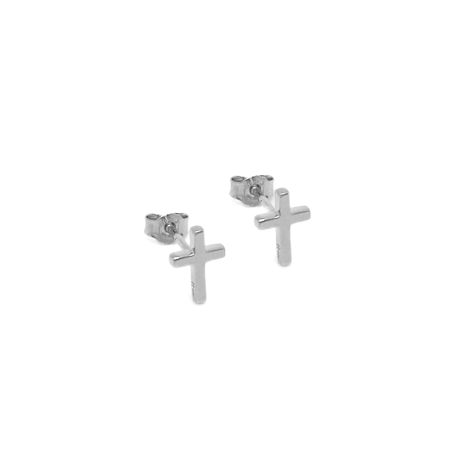 14k Gold Cross Stud Earrings