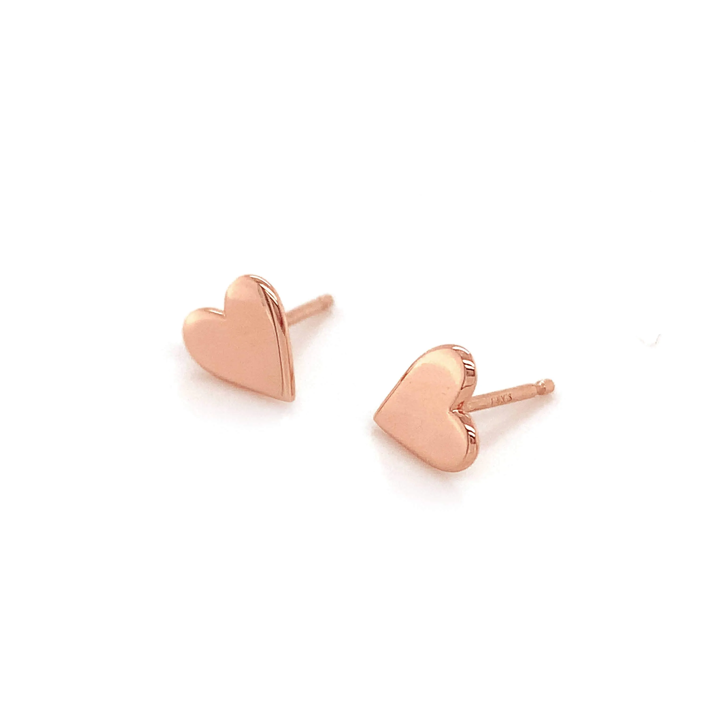 14k Gold Heart Stud