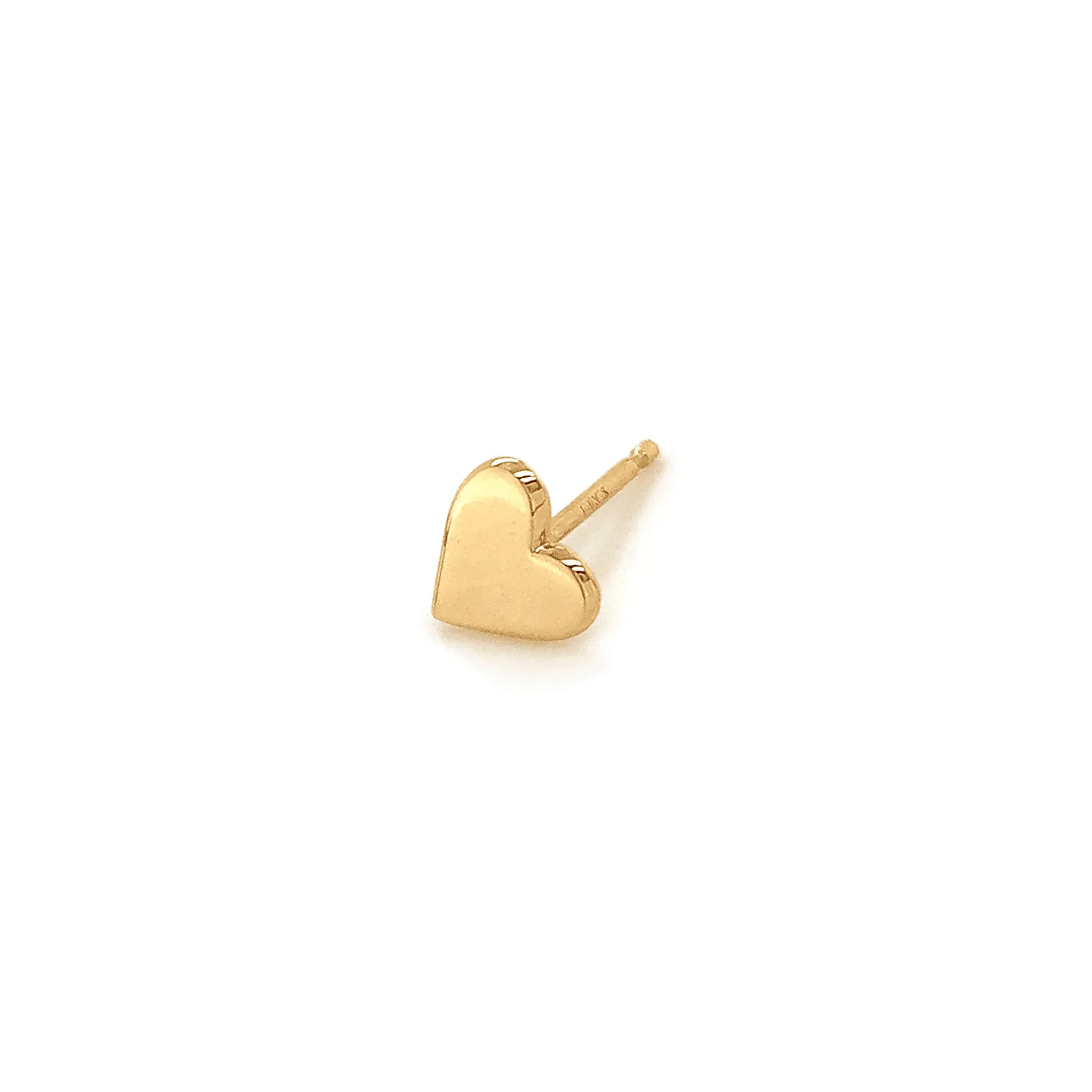 14k Gold Heart Stud