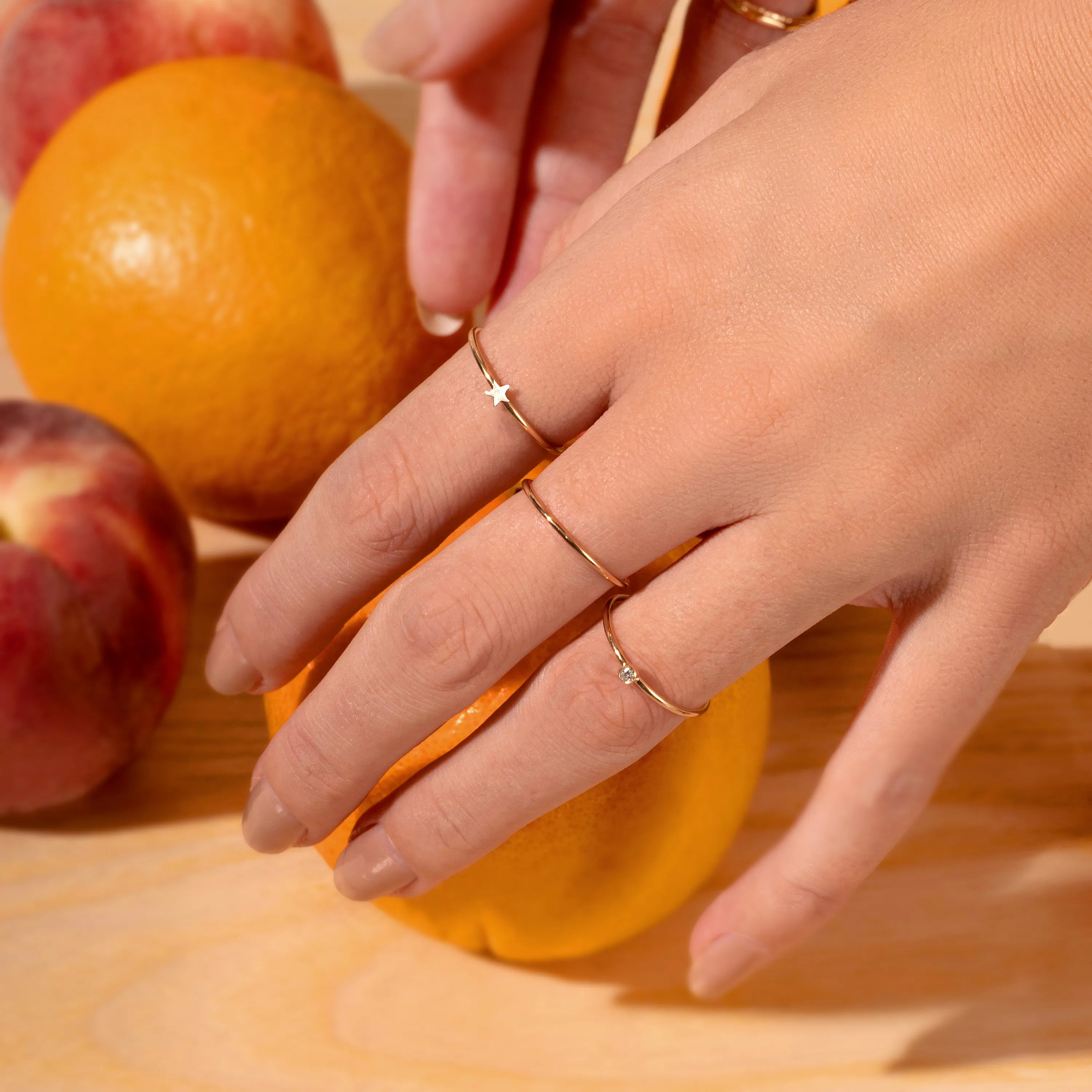 14K Solid Gold Stacker Ring