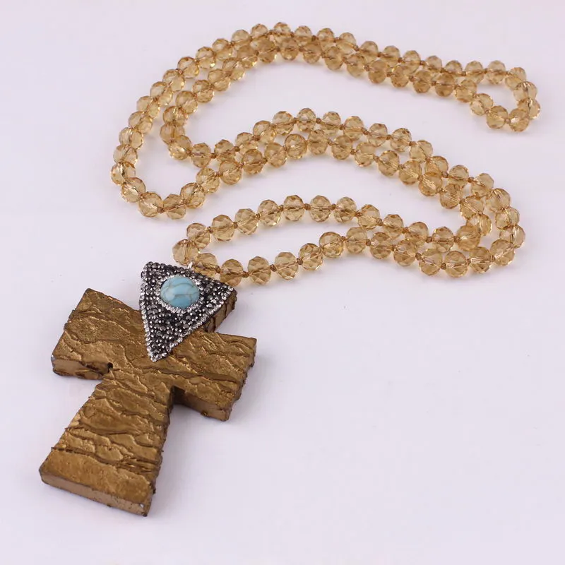 3 Colors Option Hot Selling Tribal Natural Amazonite Stones Beads Horn Statement Pendant Necklace for Women Bohemian Jewelry