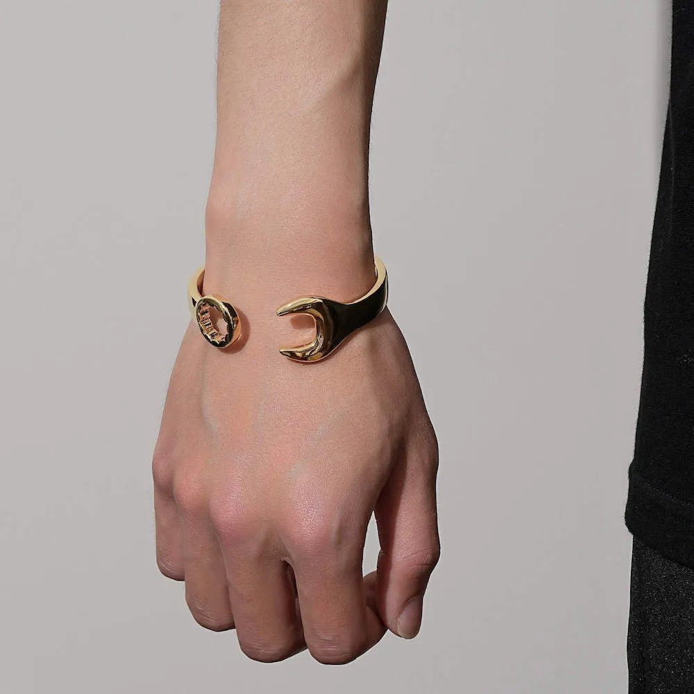 6mm Large Gold Filled Spanner Wrench Bangle Adjustable
