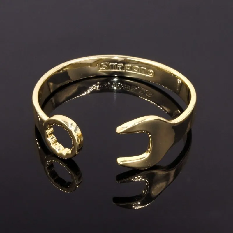 6mm Large Gold Filled Spanner Wrench Bangle Adjustable