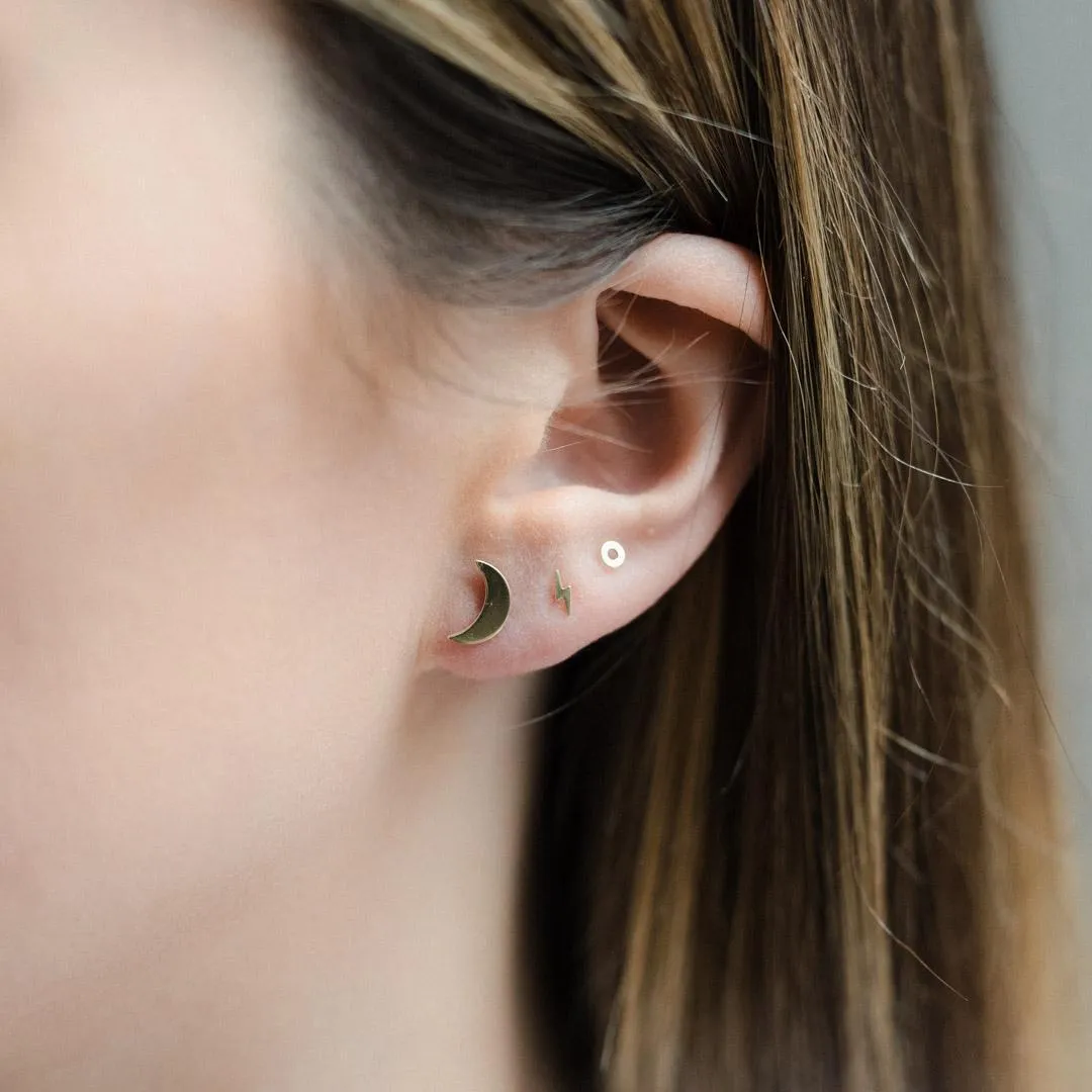 9kt Gold Mini Open Circle Stud Earrings