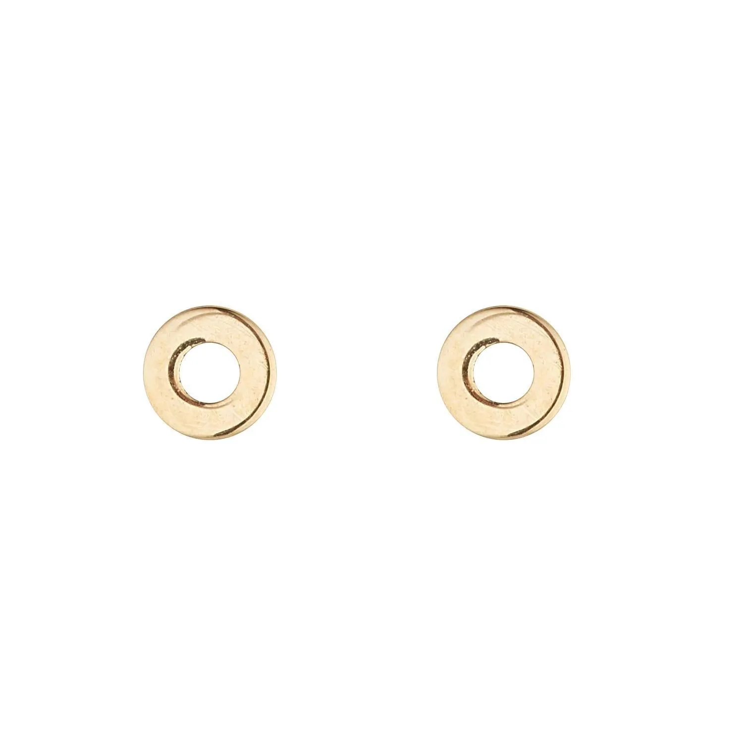 9kt Gold Mini Open Circle Stud Earrings