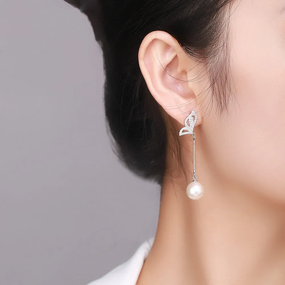 Angel Wings Edison Pearl Earrings