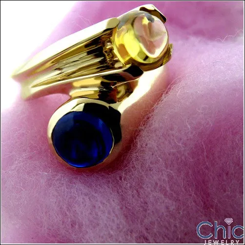 Anniversary Sapphire Ct Canary Capushon Cubic Zirconia Cz Ring