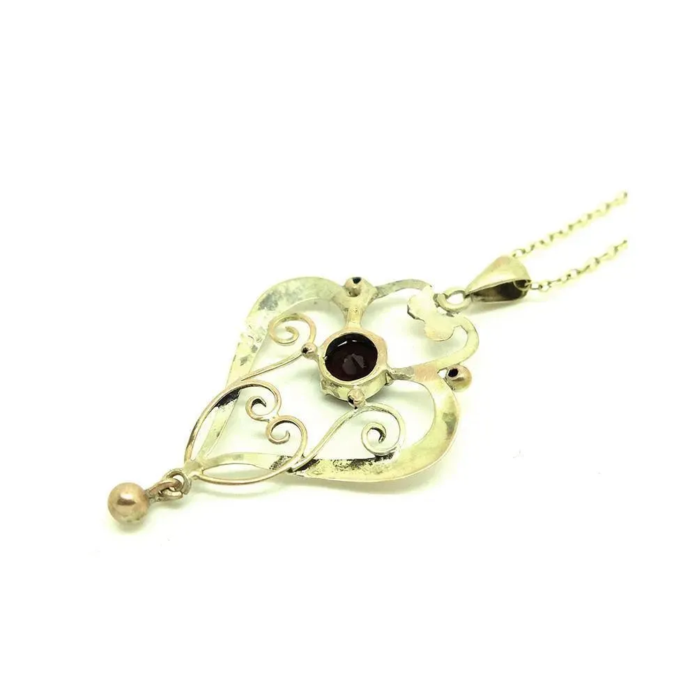 Antique Edwardian 9ct Gold Lavalier Necklace