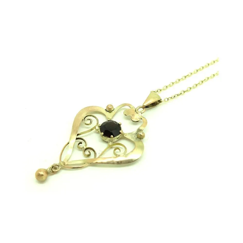 Antique Edwardian 9ct Gold Lavalier Necklace