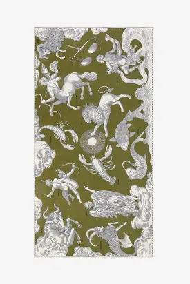 Astrology Scarf in Khaki
