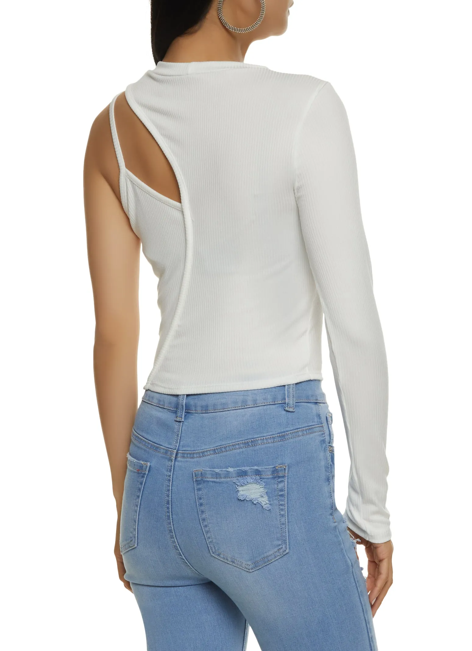 Asymmetrical Cut Out One Shoulder Top