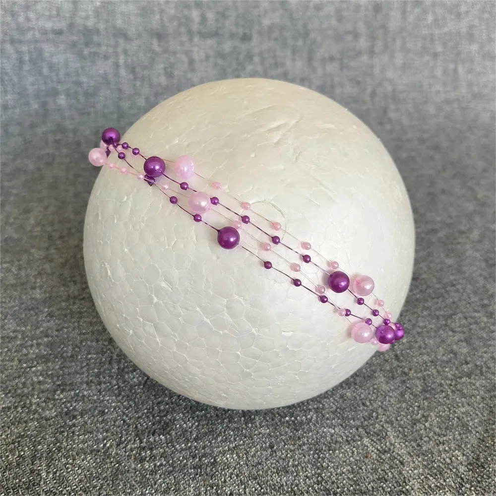 Babymoon Baby Girl' s Pearl Designer Headband | Girls Hair Accessories | Purple-Pink