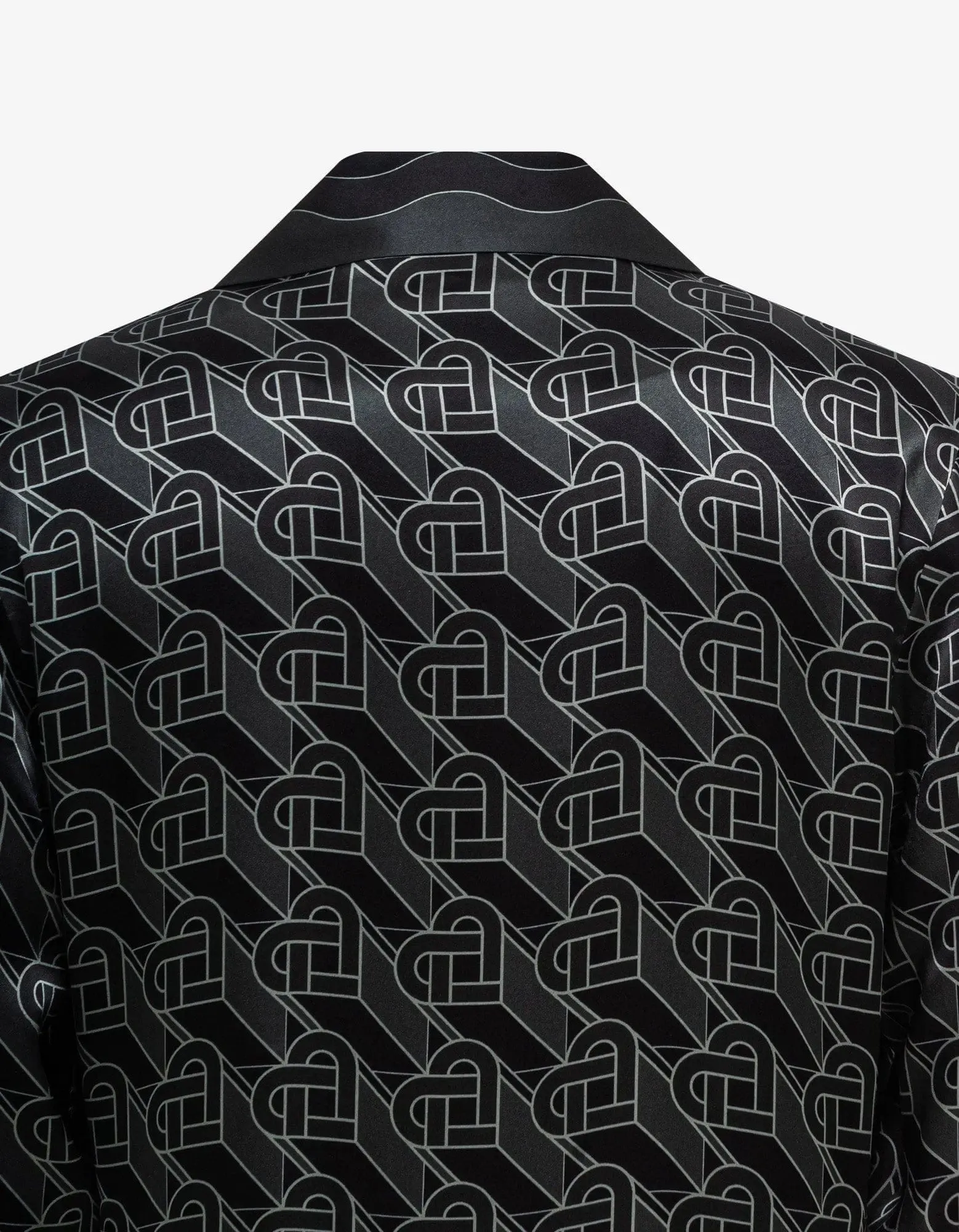 Casablanca Black Heart Monogram Silk Shirt