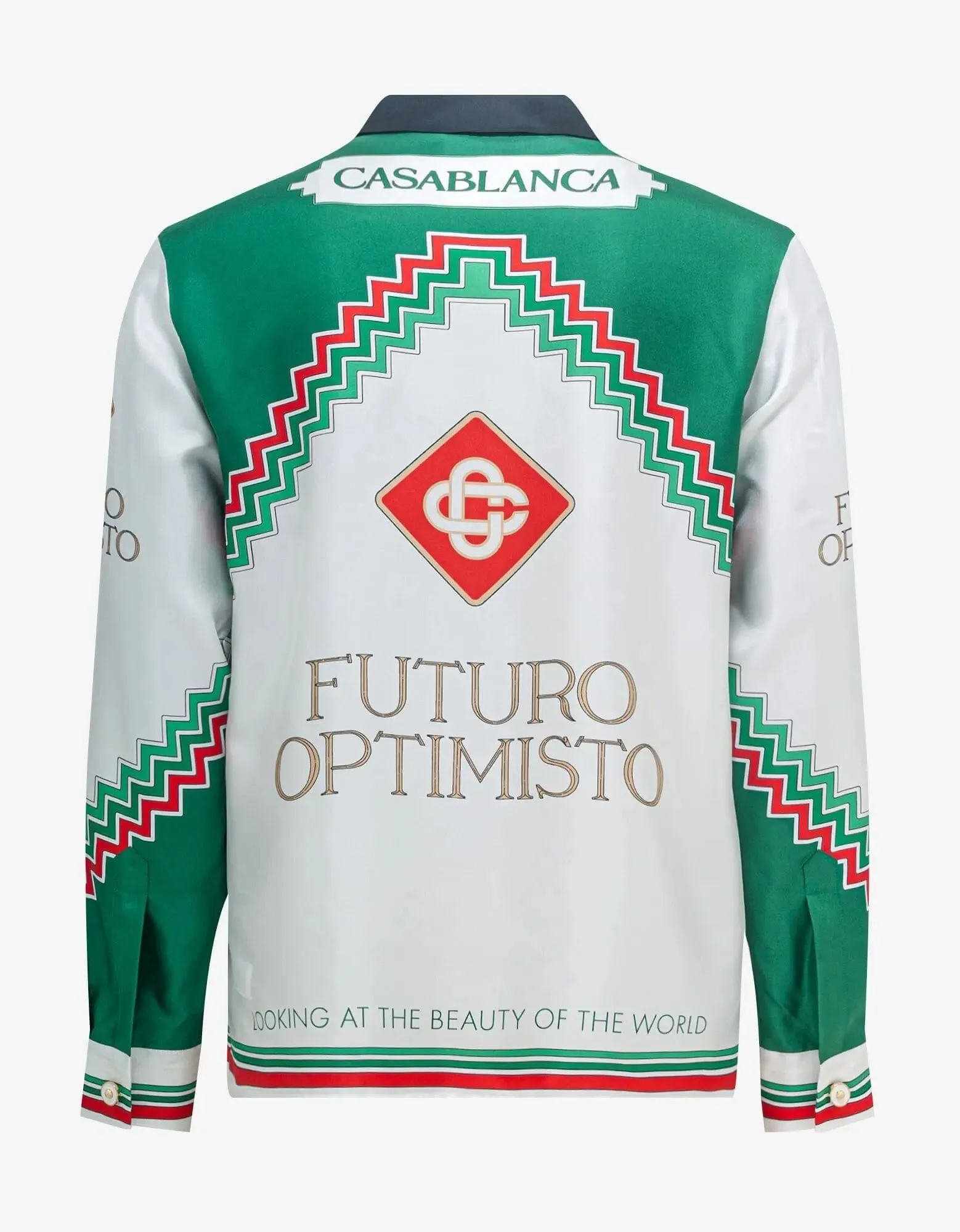 Casablanca Green Futuro Optimisto Silk Shirt