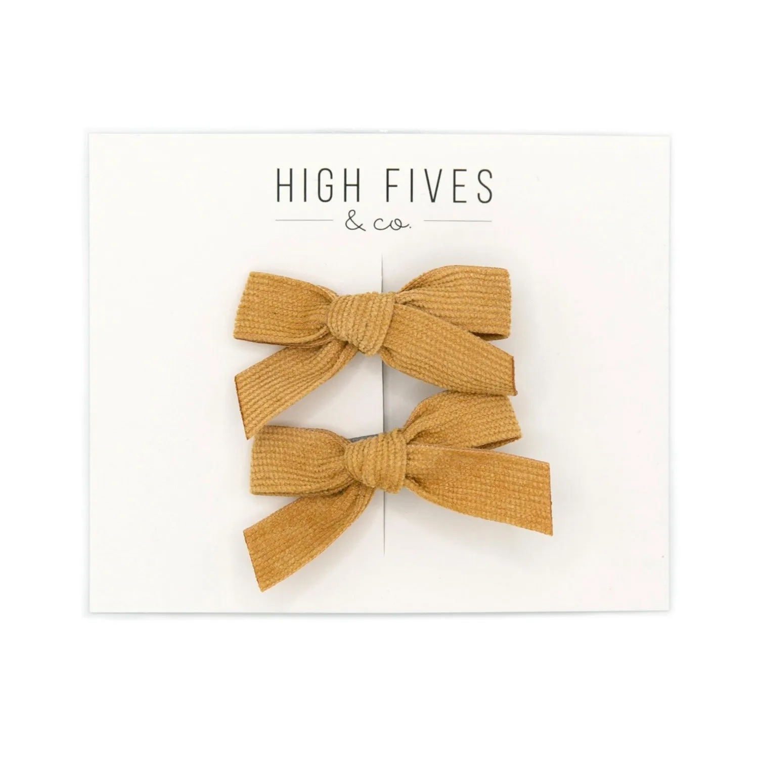 Corduroy Bow Clip 2 Pack Set