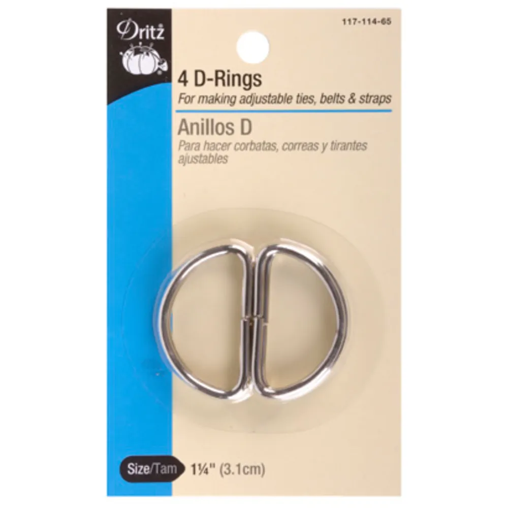 D-Rings Silver 1¼", 4 count