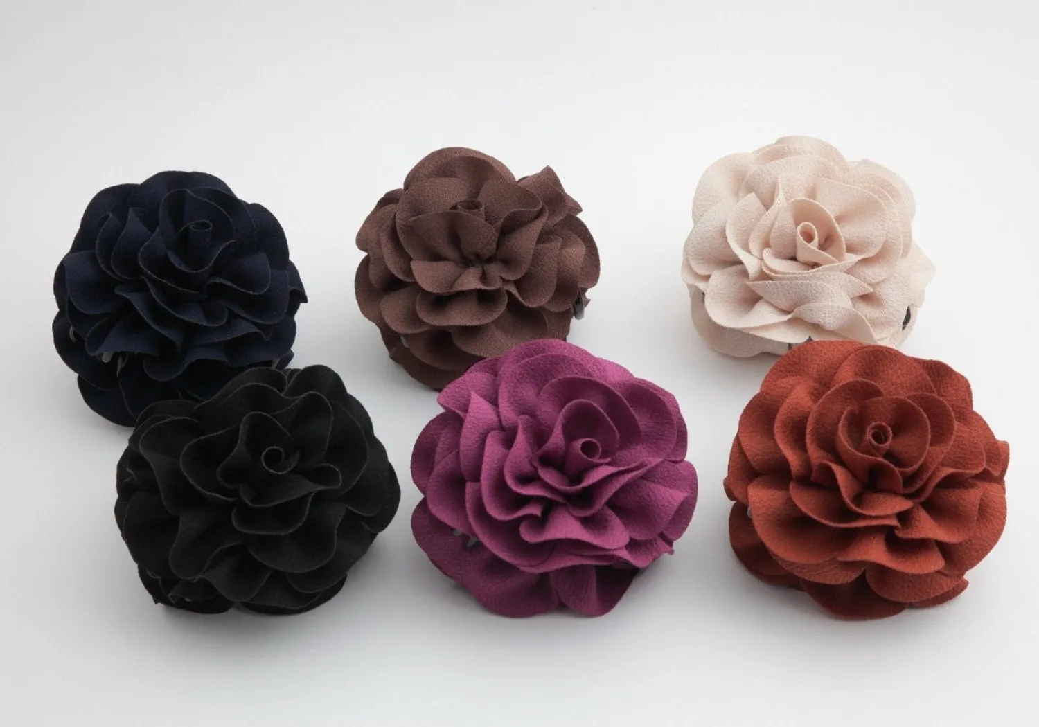 Dahlia Thick Embossing Petal Flower Hair Jaw Claw Clip Women Hair Clamp Accessories