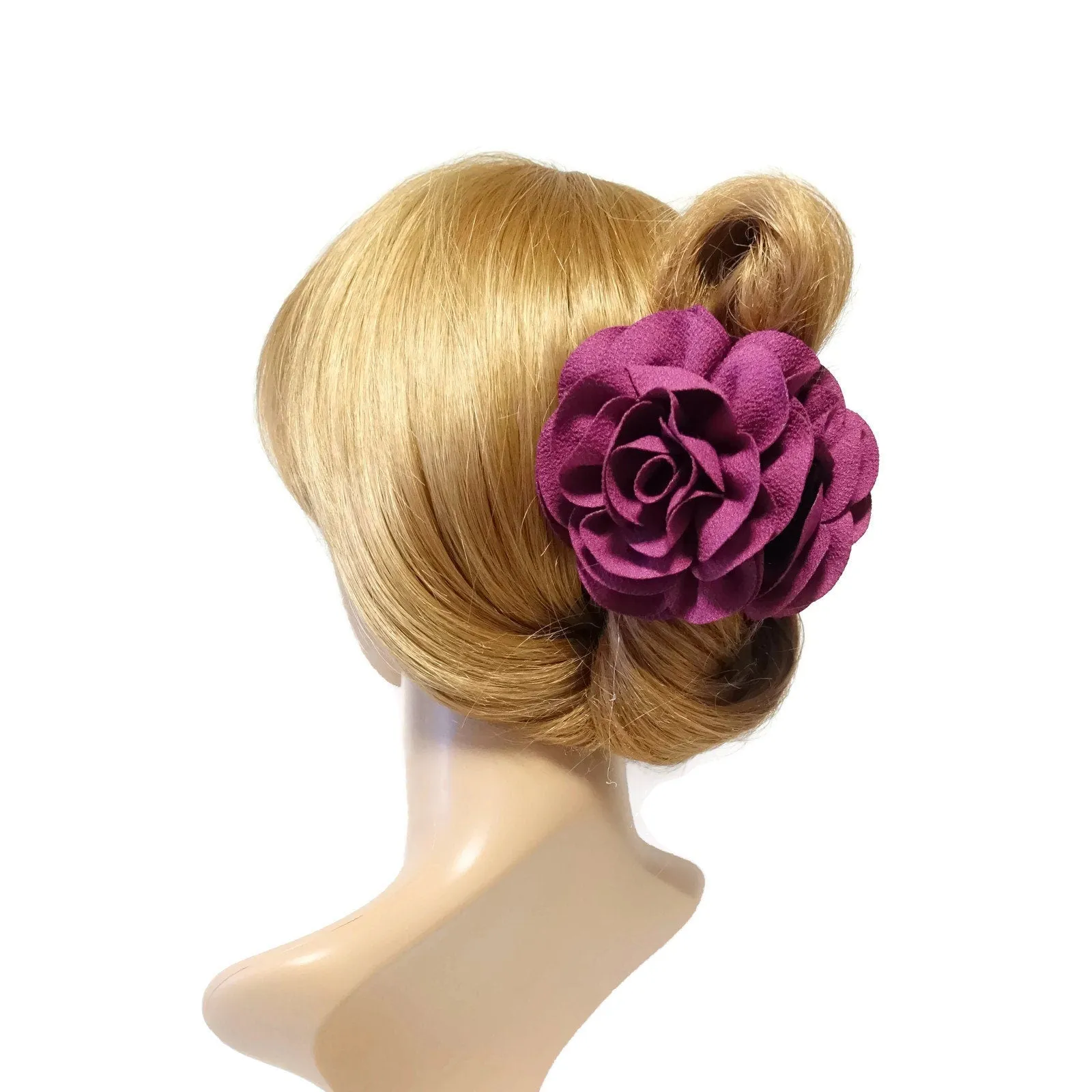 Dahlia Thick Embossing Petal Flower Hair Jaw Claw Clip Women Hair Clamp Accessories