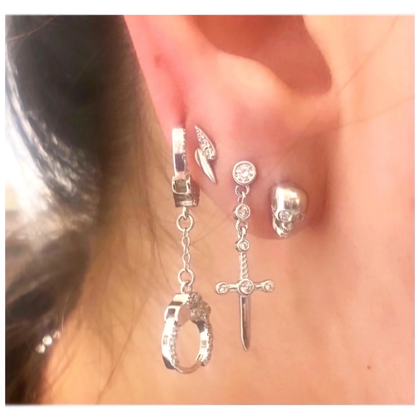 Dangling Dagger Stud Earring