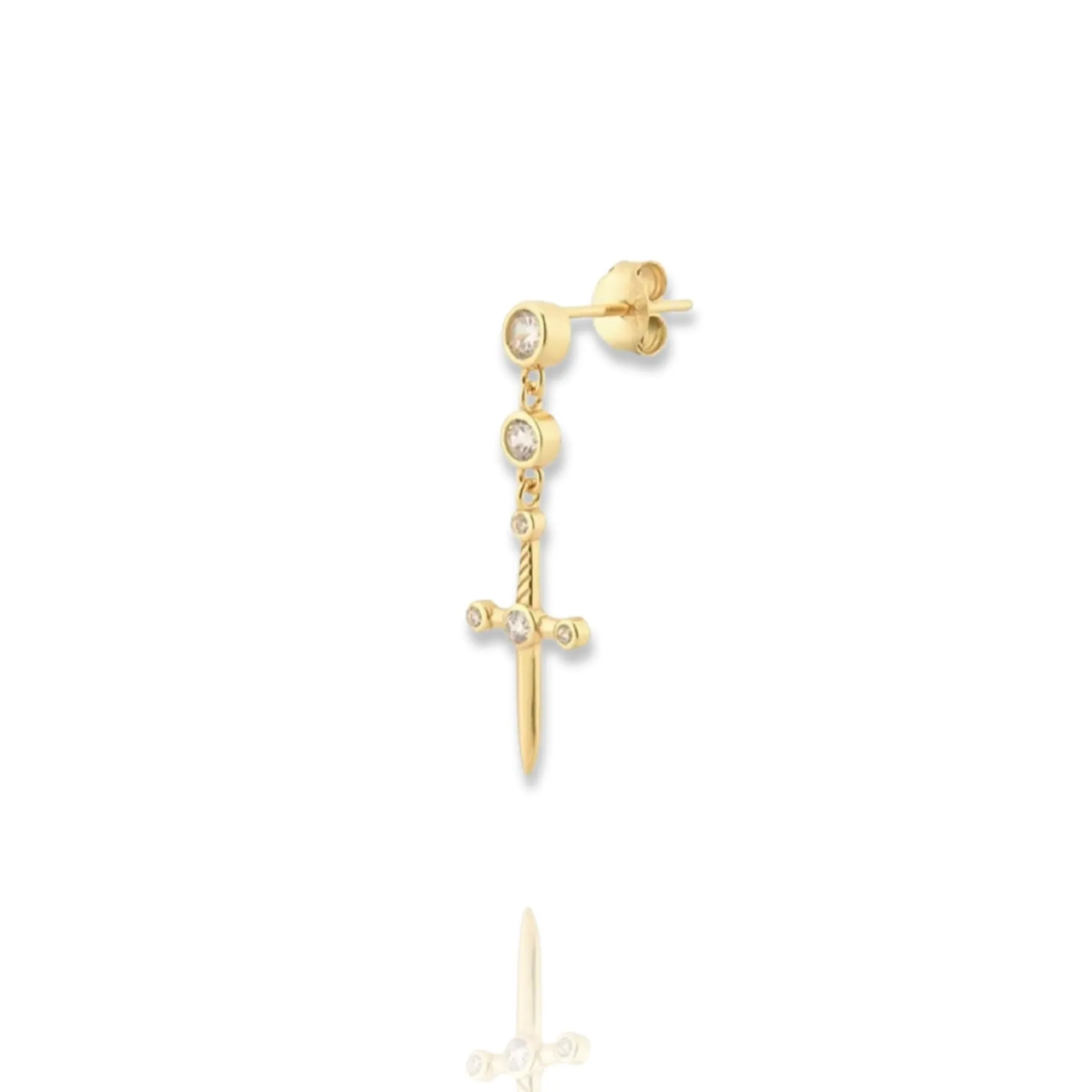 Dangling Dagger Stud Earring