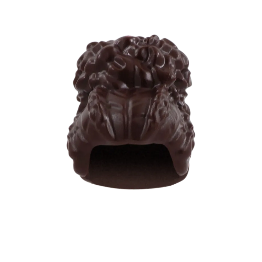 Dark Brown Braided Curly Bun - LEGO Minifigure Hair