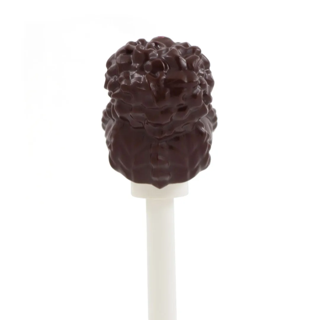 Dark Brown Braided Curly Bun - LEGO Minifigure Hair