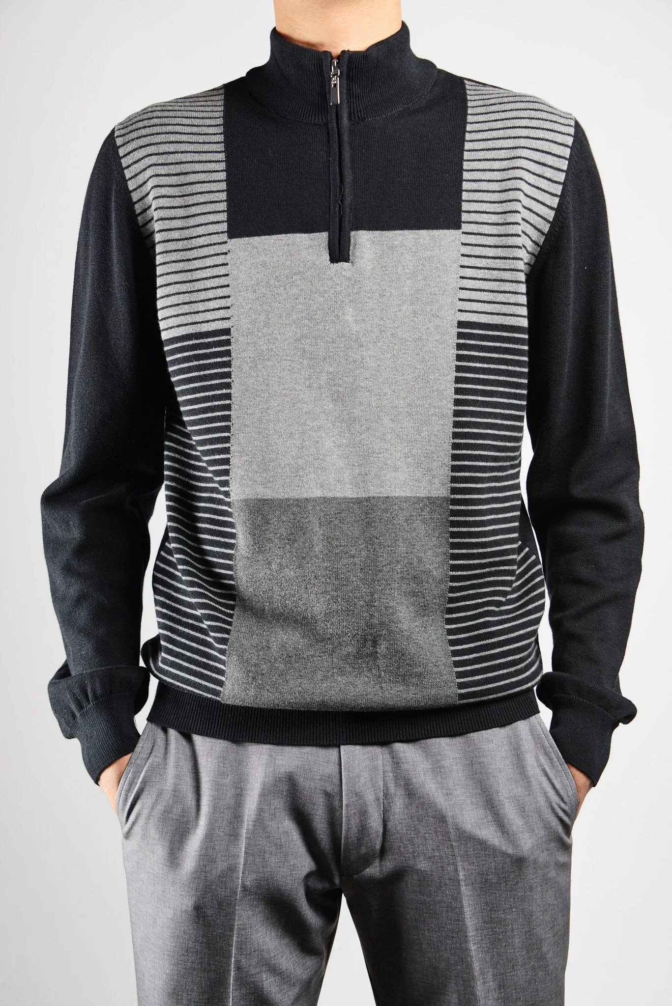 DT 1/4 Zip Geometric Ls