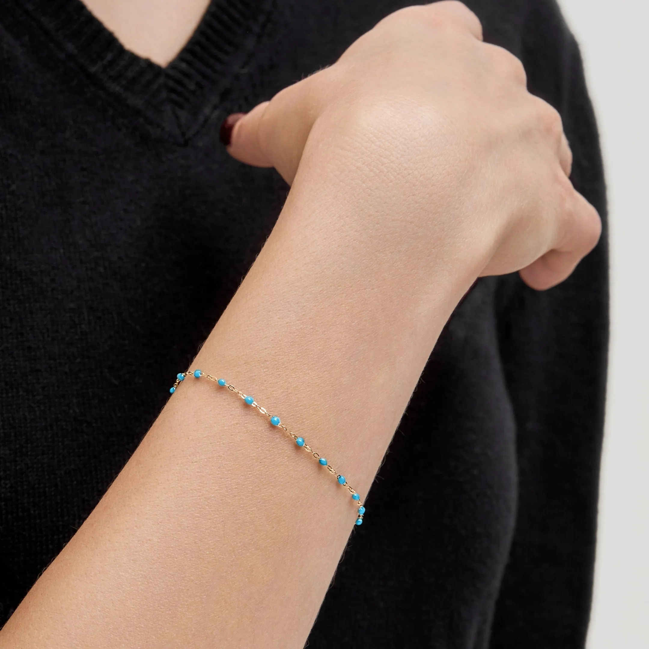 Gigi Clozeau Classic Yellow Gold Bracelet in Turquoise