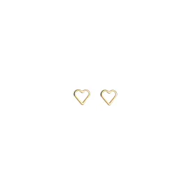 Gold Love Heart Stud Earrings