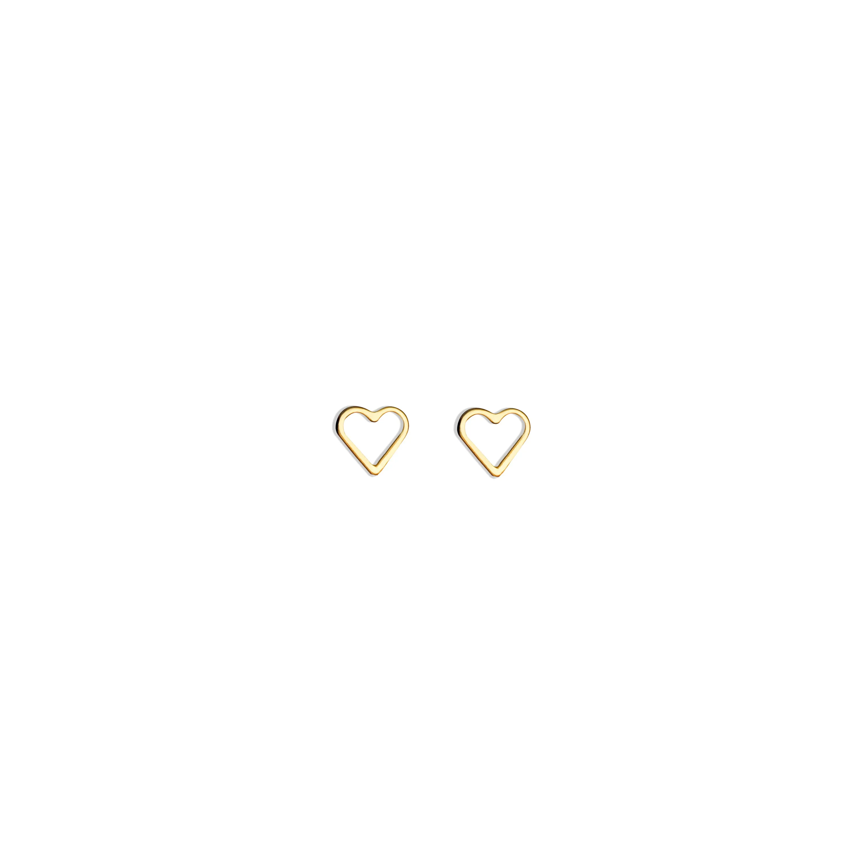 Gold Love Heart Stud Earrings