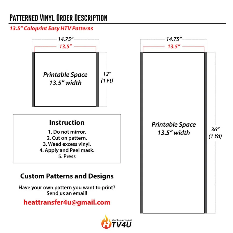 Halloween Patterned HTV (13.5" x 12")