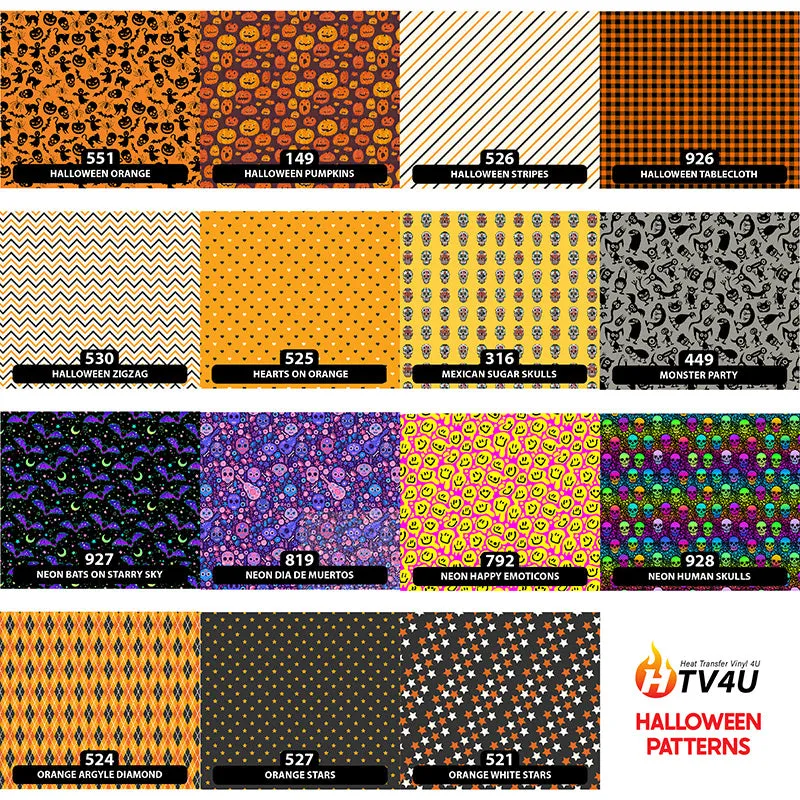 Halloween Patterned HTV (13.5" x 12")