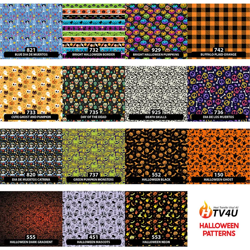 Halloween Patterned HTV (18.5" x 12")