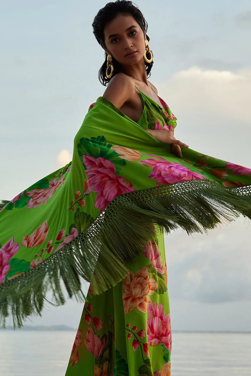 Hanabi Fringe Silk Shawl