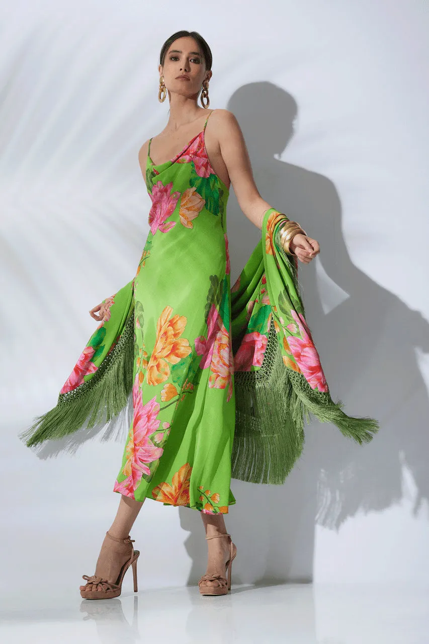 Hanabi Fringe Silk Shawl