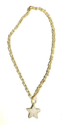 Interlocking Links Star Necklace