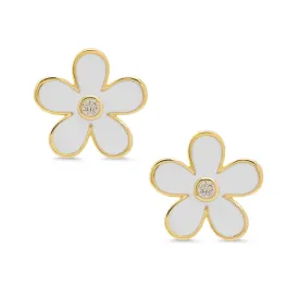 Lily Nily Flower CZ Stud Earrings (Assorted Colors)
