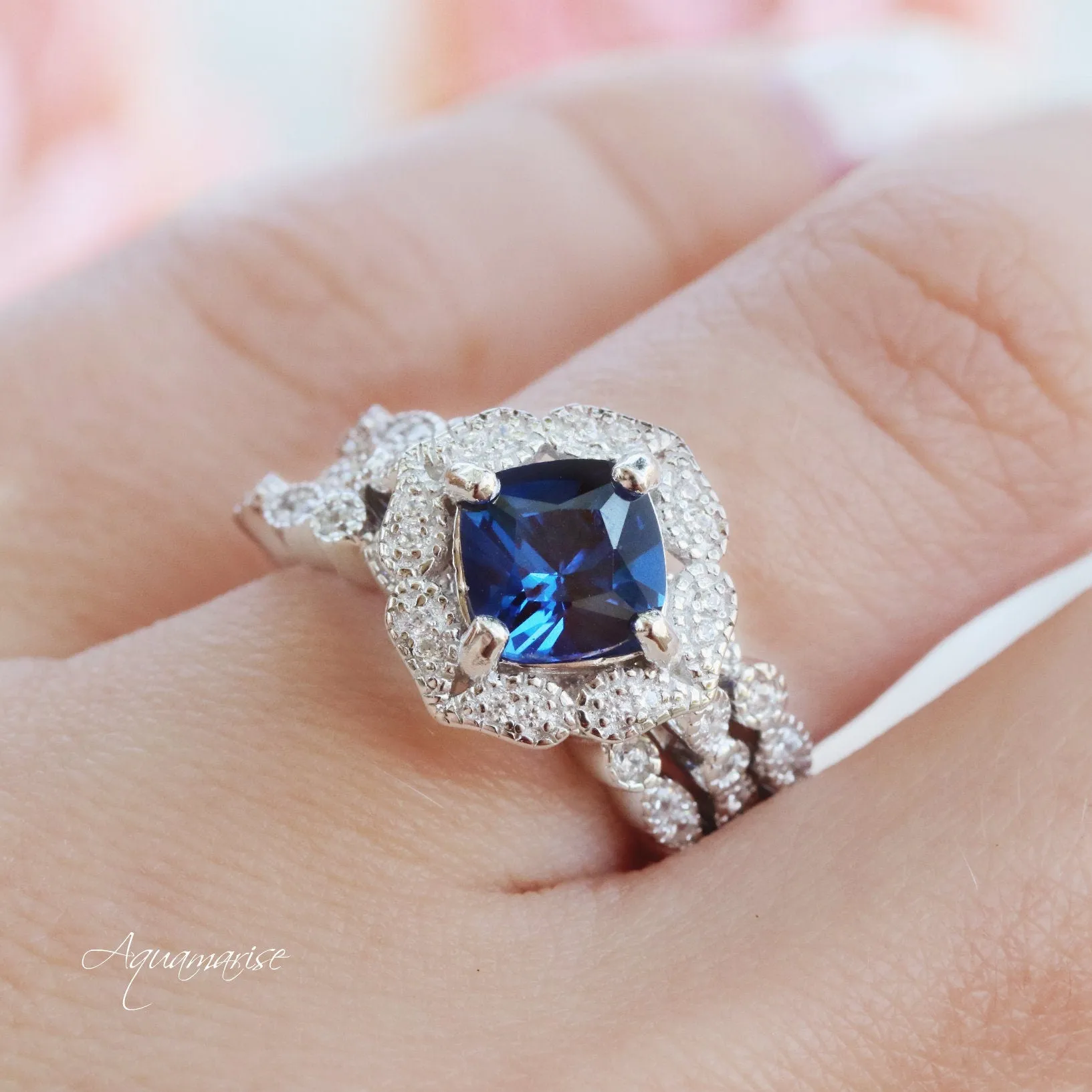 Luxe Sapphire Ring -Sterling Silver