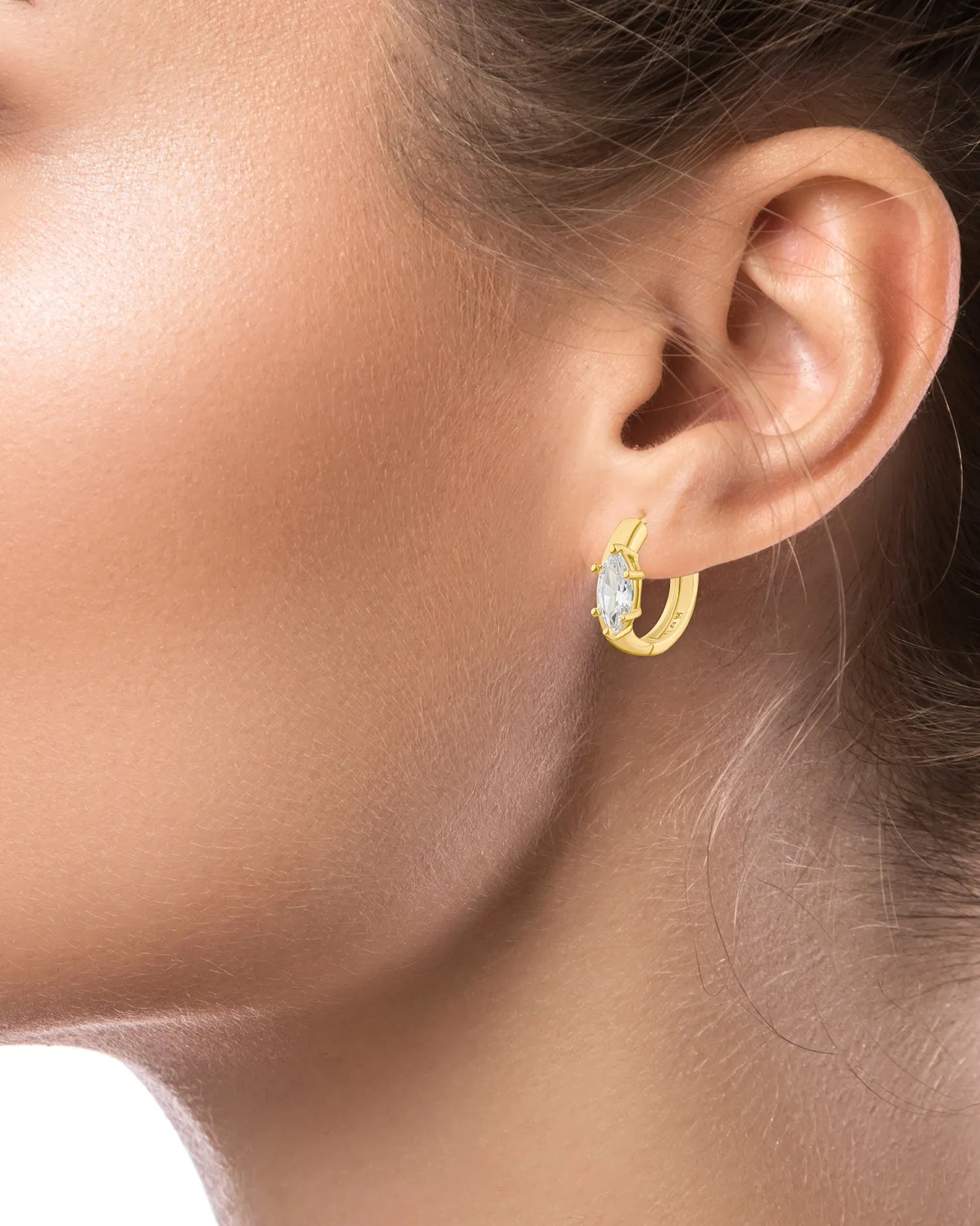 Marquise Asymmetrical Hoop Earrings
