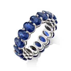 MEN'S BLUE SAPPHIRE OVAL ETERNITY RING