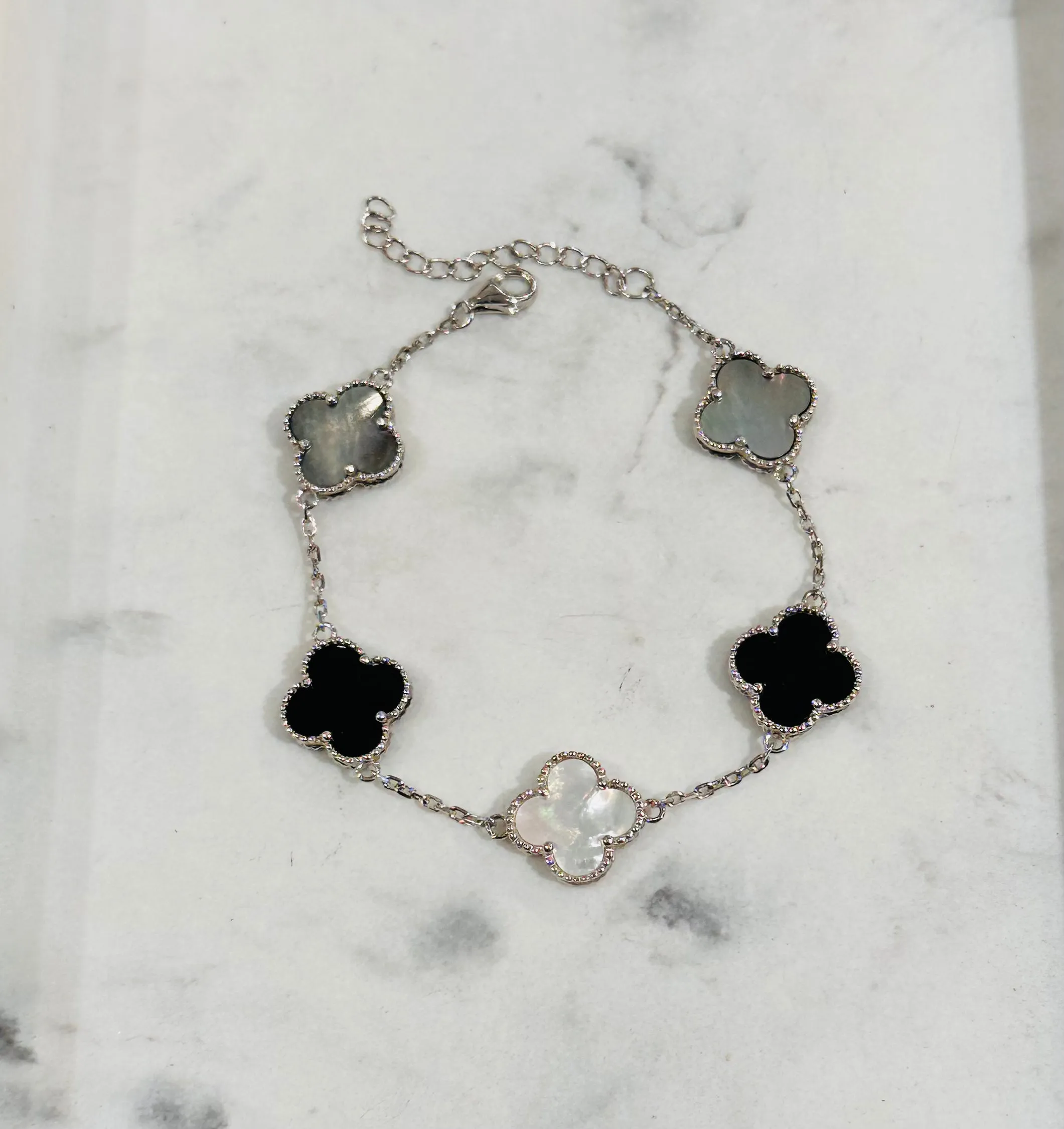 Multi colour 5 station Clover Bracelet