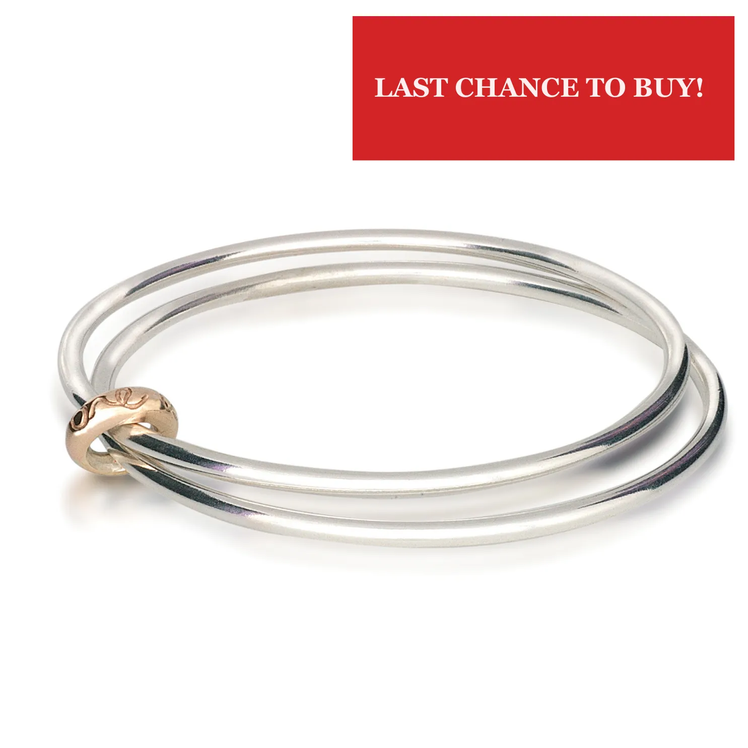 'One Love' Original Silver & Gold Double Bangle