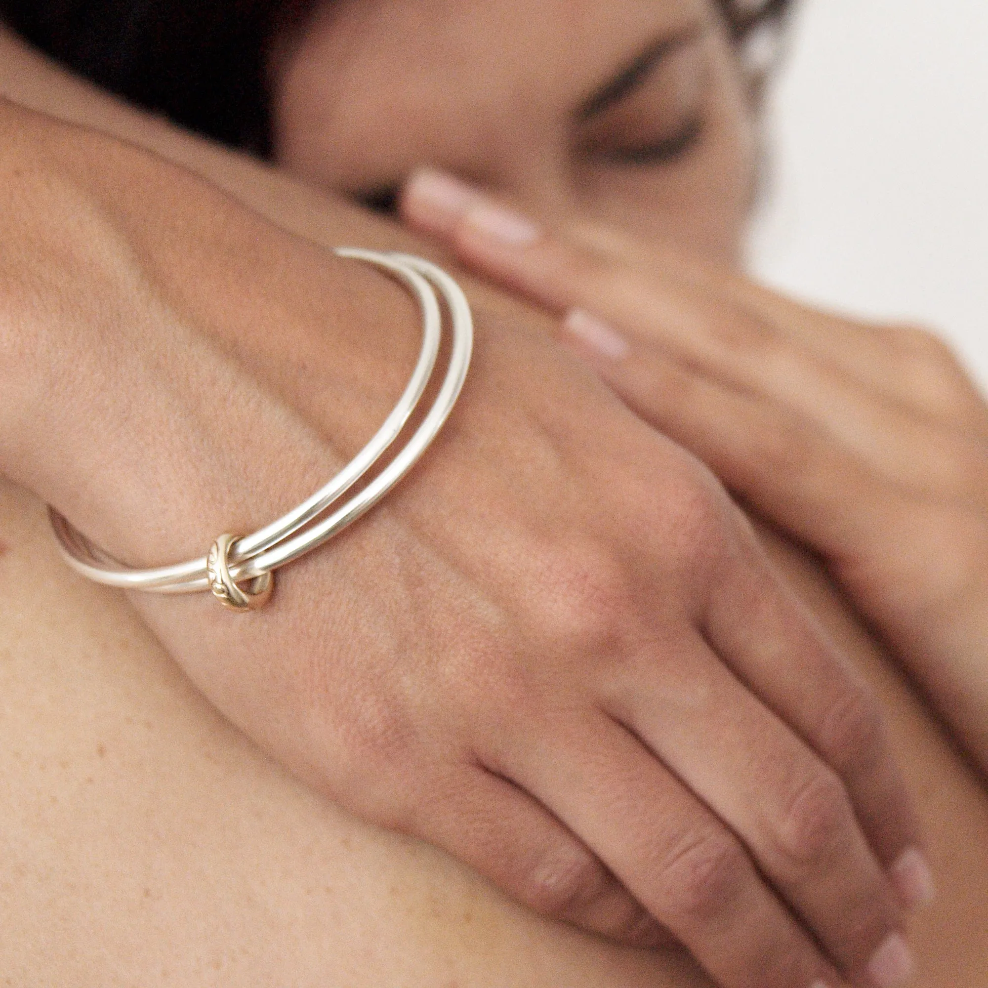 'One Love' Original Silver & Gold Double Bangle