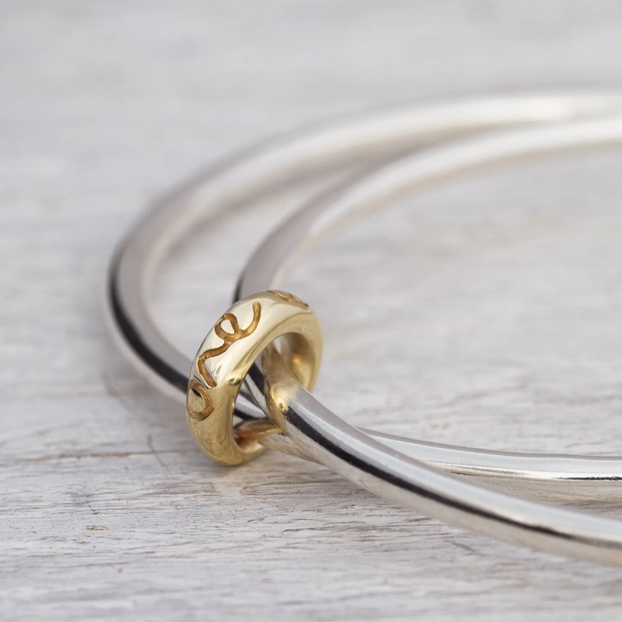 'One Love' Original Silver & Gold Double Bangle