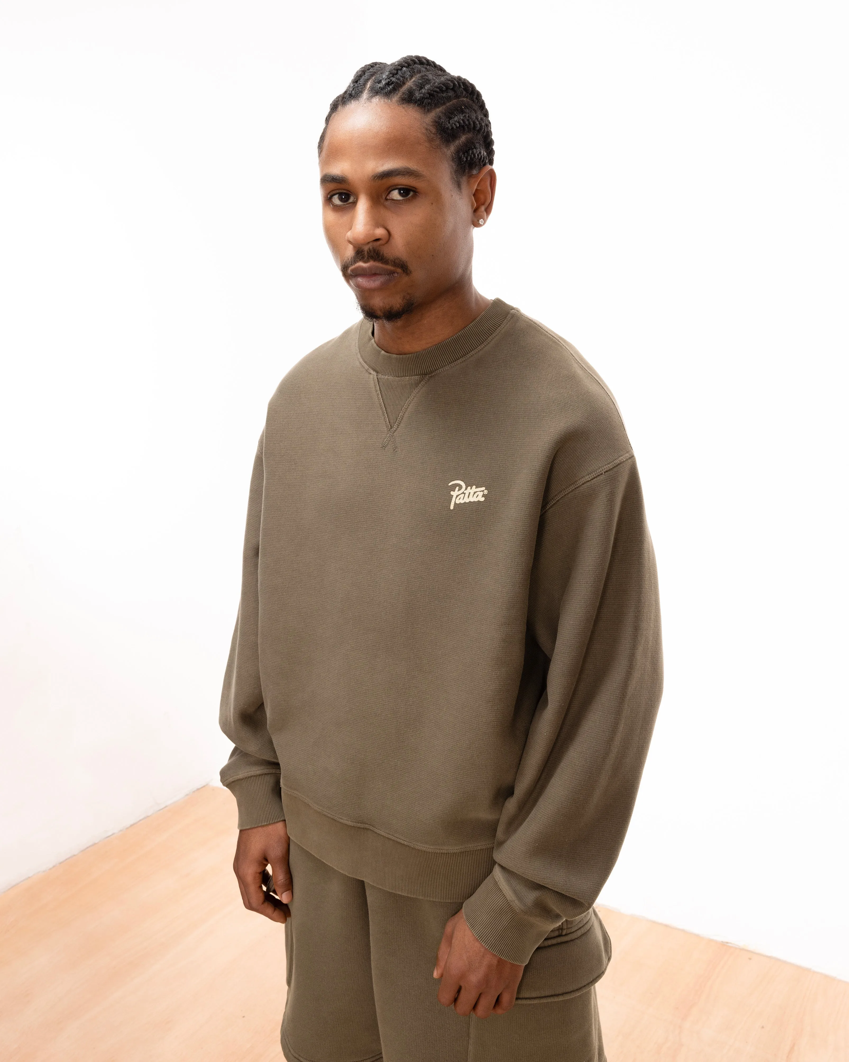 Patta Classic Washed Crewneck Sweater (Morel)