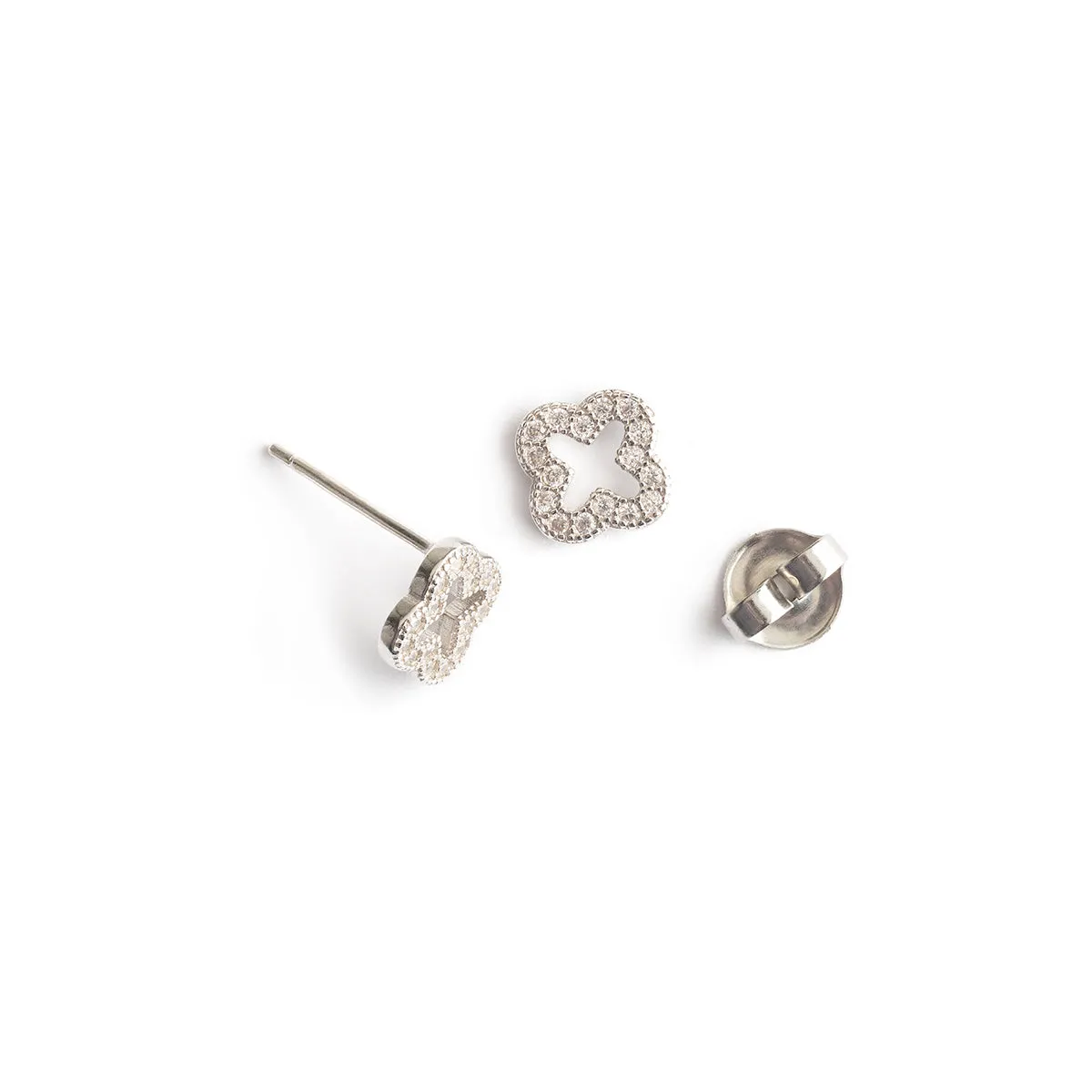Pave Alhambra Stud Earrings